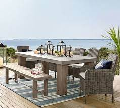 I built this modern outdoor dining table out of ipe 3x3s. Abbott Fsc Acacia Dining Bench Gray Pottery Barn