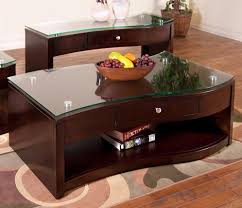 Town square end table with shelves. Espresso Coffee Table With Glass Top