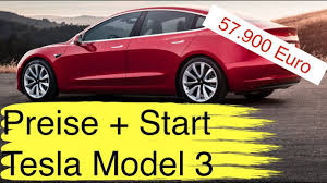 Hier finden sie technische daten, preise, statistiken, tests und die wichtigsten fragen auf einen blick. Tesla Model 3 Preis Fur Deutschland 57 900 Euro Auslieferung Ab Februar 2019 Youtube