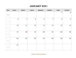 January 2021 also means new ideas to invent, new insights to apply, and new opportunities to take in! January 2021 Free Calendar Tempplate Free Calendar Template Com