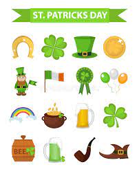 Patrick, patron saint of ireland. St Patricks Day Icon Set Design Element Traditional Irish Symbols In Modern Flat Style Isolated On White Background Stock Vector Illustration Of Leprechaun Gold 84258697