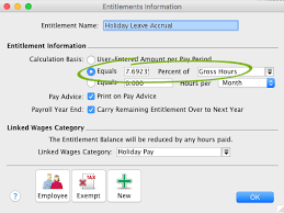 Calculating Payroll Accrual Percentages Australia Only Support Notes Myob Accountedge Myob Help Centre