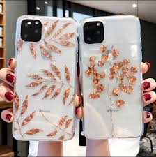 Glitter Gold Leaf Transparent Case For Iphone Iphone Cases Iphone Transparent Case Glitter Case