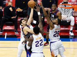 Tallied 34 points, five rebounds and 12 assists for the hawks in the losing effort. Recap Suns Take Down Sixers 116 113 To Improve To A League Best 19 7 On The Road Bright Side Of The Sun