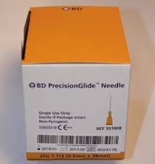 bd precision glide needles 19g x 38mm box 100