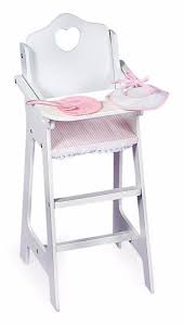 Bitty Baby High Chair Shapes Gingham Doll High Chair W Accessories And Free Personalization Kit Badger Basket 01013 In 2020 Doll High Chair Baby Doll Furniture Wooden High Chairs