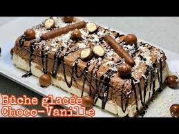 La Meilleure Buche Glacee Chocolat Vanille De 2020 Tres Facile Et Sans Moule A Buche Deli Cuisine Yo Recette Buche Glacee Facile Chocolat Vanille Chocolat