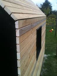 Playhouse Untreated Spruce On Facade And Roof Black Wood Boards In Gables Kinder Gartenhaus Gartenburo Gartenhaus