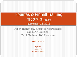 Fountas Pinnell Training Tk 2nd Grade September 18 Ppt