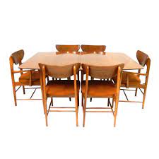 Mid Century Modern Kroehler Dining Set Table 6 Chairs Cool Vintage Orange Fabric Ebay Dining Room Sets Modern Dining Room Set Modern Dining Room