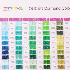Zooya 5d Diy Diamond Painting Color Chart Square Round Diamond Embroidery Dmc Chart Finished