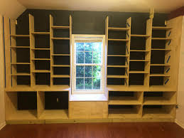 Compare prices on popular products in home & garden. Built A Bookshelf Any Finishing Advice Built With Routing Shelves Together And Dowels Used In Center Shelves Under Window Is A Seat Folding Up Build Pics In Comments Soon Woodworking