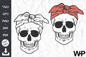 Download Skull With Bandana Svg Halloween Svg Graphic By Wanchana365 Creative Fabrica