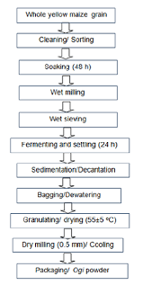 Flow Chart For The Production Of Yellow Maize Ogi Powder