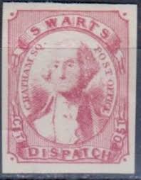 United States Swarts Dispatch Chatham Square Post Office Stamp Office Stamps Revenue Stamp Stamp