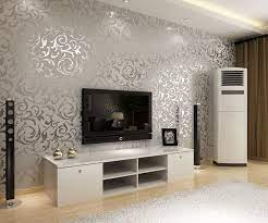 Silver Wallpaper Actually In Love With This Accent Walls In Living Room Wallpaper Living Room Wallpaper Living Room Accent Wall