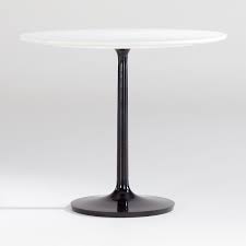 Nero 36 White Marble Dining Table With Matte Black Base Crate And Barrel In 2020 Dining Table Marble Marble Dining Concrete Dining Table