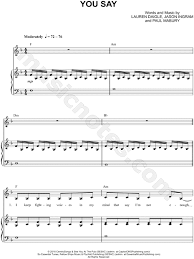 Lauren Daigle You Say Sheet Music In F Major Transposable Download Print Piano Sheet Music Lauren Daigle Lyrics Sheet Music