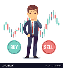 Young Man Trader And Business Candlestick Chart