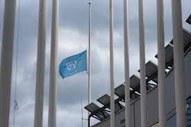 Half mast flags la victoire, released 13 september 2011 1. The Un Flag Is Flying At Half Mast United Nations Vienna Facebook