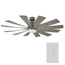 White color changing integrated led brushed nickel ceiling fan with light kit and remote control. Windflower 60 Inch 12 Blade Indoor Outdoor Smart Ceiling Fan With Six Speed Dc Motor And Led Light Overstock 25737937 Graphite Weathered Grey