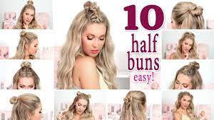 10 Messy Half Buns For Holidays School Work Quick And Easy Hair Tutorial Hair Tutorials Easy Easy Bun Hairstyles Easy Hairstyles