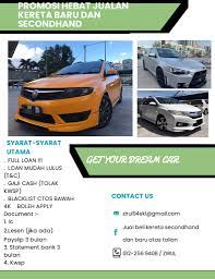 Maka loan kereta anda memang sudah pasti lulus dengan gabungan gaji anda dan guarantor anda. Jual Beli Kereta Secondhand Dan Baru Atas Talian Home Facebook