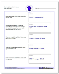 Try These Multiplication Word Problem Worksheets There Are Several Levels Of Difficulty Plus Worksh Money Word Problems Addition Words Addition Word Problems