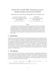 Twenty-One at CLEF-2000: Translation resources, merging strategies and  relevance feedback