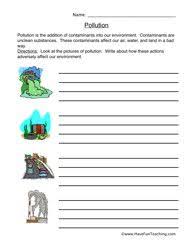 2nd grade math worksheets and lessons which can make your kids super smart in math. Pollution Worksheet Worksheets For Grade 3 Science Worksheets Social Studies Worksheets