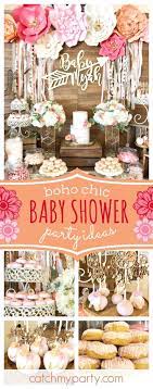 Take A Look At This Wonderful Boho Chic Baby Shower The Cake Pops Are Gorgeous See More Party Ideas And Sh Bohemian Baby Shower Chic Baby Shower Boho Shower