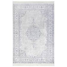 Ein runder teppich schafft ein wohnliches gefühl ohne ecken und kanten. Orientalischer Samt Teppich Mit Fransen Oriental Vintage Medallion Pastell Blau Teppich Boss