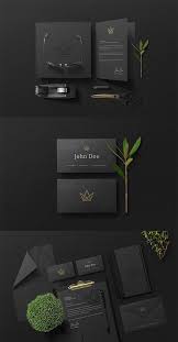 Free Elegant Black Branding Stationery Psd Mockup Free Graphic Design Stationery Branding Branding Design Inspiration