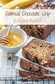 Healthy Oatmeal Chocolate Chip Banana Bread Recipe Chocolate Chip Banana Bread Oatmeal Banana Bread Healthy Banana Bread