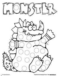 Monster Paint Dauber Sheets Coloriage Monstre Coloriage Halloween Et Coloriage
