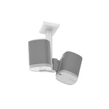 Flexson Double Ceiling Mount For A Pair Of Sonos Play 1 Speakers White At Worl Sonos Sonos Play Speaker Stands