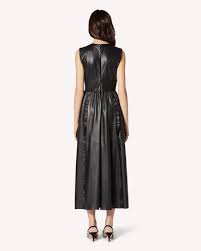 Subito a casa e in tutta sicurezza con ebay! Redvalentino Leather Dress With Ruffle Details Long And Midi Dresses For Women Redvalentino E Store
