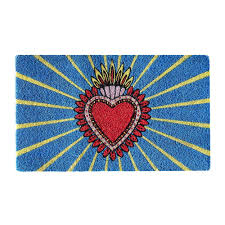 Dii doormats are available in a variety of cute and colorful styles; Milagro Heart Doormat Red Candy