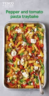 Pepper And Tomato Pasta Traybake Tesco Real Food Recipe In 2020 Stuffed Peppers Veggie Dishes Cooking Recipes