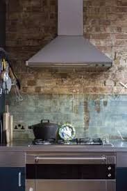 Exposed Brick Wall And Frosted Splashback Exposed Brick Modern Kitchen Window Glass Splashback