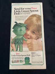 23 JOLLY GREEN GIANT LITTLE SPROUT DOLL Sunday Comic Strip Ad October 21,  1973