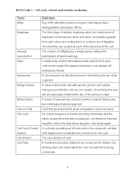 Zygotic meiosis or initial meiosis occurs only in protists and fungi. Bio152 Lab 3 Mitosis And Meiosis Vocabulary Mitosis Meiosis