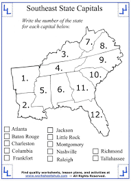 4th Grade Social Studies Southeast State Capitals 01 Social Studies Worksheets History Worksheets 4th Grade Social Studies