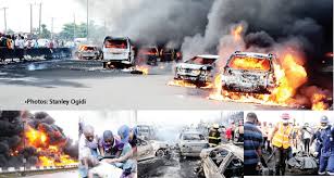 The incident which occurred thursday afternoon caused traffic hitch as the blaze engulfed many other vehicles. Otedola Bridge Fire Nine Bodies Matched To Nine Families Says Lasg Punch Newspapers