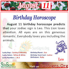 Check spelling or type a new query. Sunsigns Org On Twitter 11 Birthday Horoscope Predicts That Your Zodiac Sign Is Leo This Lion Loves Attention Https T Co Nvk5ros5cf Leo Horoscope Astrology August 11 Birthdaypersonality Https T Co 4u0aozppqm Twitter