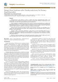 Pdf Hungry Bone Syndrome After Parathyroidectomy Caused By An Ectopic Parathyroid Adenoma Giorgio Ghilardi Academia Edu