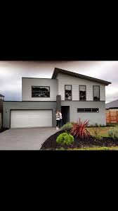Outside House Colours Grey Render Weathertex And Dark Windows Guttering With Axing Roof Outside House Colors Exterior House Colors House Paint Exterior