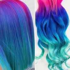 30 looks to inspire you from light lilac shades to bright purple hues, find inspo for every shade of purple hair! Gem Mermaid Hair Pink Purple And Turquoise Ombre Hair Etsy