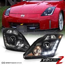 For 2003 2005 350z Vq35 Factory D2r Hid Black Projector Headlight Led Drl L R Projector Headlights Headlights Projector