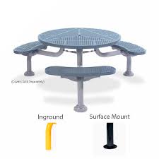 Fractional results are rounded to the nearest 1/64. 36 Inch 46 Inch Round Picnic Table With 3 Legs Spyder Series Portable Surface Mount Or Inground Bramsford
